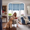 image:imageNICETOWN Taupe Farmhouse Plaid 100 Blackout Ballon Shades 34W x 45L 1 PC  Thermal Insulated Multi Hanging Ways Shade Short Rod Pocket Curtain for Kitchen Liftable Tier Roman BlindPlaid  Sea Blue  White
