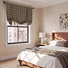 image:imageNICETOWN Taupe Farmhouse Plaid 100 Blackout Ballon Shades 34W x 45L 1 PC  Thermal Insulated Multi Hanging Ways Shade Short Rod Pocket Curtain for Kitchen Liftable Tier Roman BlindPlaid  Brown  White