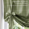 image:imageNICETOWN Taupe Farmhouse Plaid 100 Blackout Ballon Shades 34W x 45L 1 PC  Thermal Insulated Multi Hanging Ways Shade Short Rod Pocket Curtain for Kitchen Liftable Tier Roman BlindGrid Pattern  Olive Green  White
