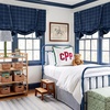 image:imageNICETOWN Taupe Farmhouse Plaid 100 Blackout Ballon Shades 34W x 45L 1 PC  Thermal Insulated Multi Hanging Ways Shade Short Rod Pocket Curtain for Kitchen Liftable Tier Roman BlindGrid Pattern  Dark Blue  White