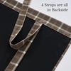image:imageNICETOWN Taupe Farmhouse Plaid 100 Blackout Ballon Shades 34W x 45L 1 PC  Thermal Insulated Multi Hanging Ways Shade Short Rod Pocket Curtain for Kitchen Liftable Tier Roman BlindPlaid  Brown  White