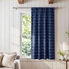 image:imageNICETOWN Taupe Farmhouse Plaid 100 Blackout Ballon Shades 34W x 45L 1 PC  Thermal Insulated Multi Hanging Ways Shade Short Rod Pocket Curtain for Kitchen Liftable Tier Roman BlindPlaid  Dark Blue  White