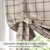 image:imageNICETOWN Taupe Farmhouse Plaid 100 Blackout Ballon Shades 34W x 45L 1 PC  Thermal Insulated Multi Hanging Ways Shade Short Rod Pocket Curtain for Kitchen Liftable Tier Roman BlindPlaid  Taupe  White