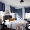 image:imageNICETOWN Taupe Farmhouse Plaid 100 Blackout Ballon Shades 34W x 45L 1 PC  Thermal Insulated Multi Hanging Ways Shade Short Rod Pocket Curtain for Kitchen Liftable Tier Roman BlindPlaid  Dark Blue  White