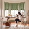 image:imageNICETOWN Taupe Farmhouse Plaid 100 Blackout Ballon Shades 34W x 45L 1 PC  Thermal Insulated Multi Hanging Ways Shade Short Rod Pocket Curtain for Kitchen Liftable Tier Roman BlindPlaid  Olive Green  White