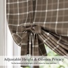 image:imageNICETOWN Taupe Farmhouse Plaid 100 Blackout Ballon Shades 34W x 45L 1 PC  Thermal Insulated Multi Hanging Ways Shade Short Rod Pocket Curtain for Kitchen Liftable Tier Roman BlindPlaid  Brown  White