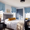 image:imageNICETOWN Taupe Farmhouse Plaid 100 Blackout Ballon Shades 34W x 45L 1 PC  Thermal Insulated Multi Hanging Ways Shade Short Rod Pocket Curtain for Kitchen Liftable Tier Roman BlindPlaid  Sea Blue  White