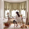 image:imageNICETOWN Taupe Farmhouse Plaid 100 Blackout Ballon Shades 34W x 45L 1 PC  Thermal Insulated Multi Hanging Ways Shade Short Rod Pocket Curtain for Kitchen Liftable Tier Roman BlindGrid Pattern  Burlap  White