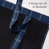 image:imageNICETOWN Taupe Farmhouse Plaid 100 Blackout Ballon Shades 34W x 45L 1 PC  Thermal Insulated Multi Hanging Ways Shade Short Rod Pocket Curtain for Kitchen Liftable Tier Roman BlindGrid Pattern  Dark Blue  White