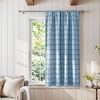 image:imageNICETOWN Taupe Farmhouse Plaid 100 Blackout Ballon Shades 34W x 45L 1 PC  Thermal Insulated Multi Hanging Ways Shade Short Rod Pocket Curtain for Kitchen Liftable Tier Roman BlindPlaid  Sea Blue  White