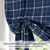 image:imageNICETOWN Taupe Farmhouse Plaid 100 Blackout Ballon Shades 34W x 45L 1 PC  Thermal Insulated Multi Hanging Ways Shade Short Rod Pocket Curtain for Kitchen Liftable Tier Roman BlindPlaid  Dark Blue  White