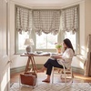 image:imageNICETOWN Taupe Farmhouse Plaid 100 Blackout Ballon Shades 34W x 45L 1 PC  Thermal Insulated Multi Hanging Ways Shade Short Rod Pocket Curtain for Kitchen Liftable Tier Roman BlindPlaid  Taupe  White