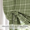 image:imageNICETOWN Taupe Farmhouse Plaid 100 Blackout Ballon Shades 34W x 45L 1 PC  Thermal Insulated Multi Hanging Ways Shade Short Rod Pocket Curtain for Kitchen Liftable Tier Roman BlindPlaid  Olive Green  White