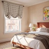 image:imageNICETOWN Taupe Farmhouse Plaid 100 Blackout Ballon Shades 34W x 45L 1 PC  Thermal Insulated Multi Hanging Ways Shade Short Rod Pocket Curtain for Kitchen Liftable Tier Roman BlindPlaid  Taupe  White