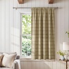 image:imageNICETOWN Taupe Farmhouse Plaid 100 Blackout Ballon Shades 34W x 45L 1 PC  Thermal Insulated Multi Hanging Ways Shade Short Rod Pocket Curtain for Kitchen Liftable Tier Roman BlindGrid Pattern  Burlap  White