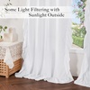 image:imageNICETOWN White Ruffle Shabby Chic Curtains 84 inch Long Rod Pocket Privacy with Some Soft Light Filtering French Country Flowy Drapes for Living RoomFarmhouseBedroom 2 Panels104 WideWhite