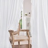 image:imageNICETOWN White Ruffle Shabby Chic Curtains 84 inch Long Rod Pocket Privacy with Some Soft Light Filtering French Country Flowy Drapes for Living RoomFarmhouseBedroom 2 Panels104 WideWhite