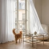 image:imageNICETOWN White Ruffle Shabby Chic Curtains 84 inch Long Rod Pocket Privacy with Some Soft Light Filtering French Country Flowy Drapes for Living RoomFarmhouseBedroom 2 Panels104 WideWhite 1