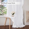 image:imageNICETOWN White Ruffle Shabby Chic Curtains 84 inch Long Rod Pocket Privacy with Some Soft Light Filtering French Country Flowy Drapes for Living RoomFarmhouseBedroom 2 Panels104 WideWhite