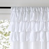 image:imageNICETOWN White Ruffle Shabby Chic Curtains 84 inch Long Rod Pocket Privacy with Some Soft Light Filtering French Country Flowy Drapes for Living RoomFarmhouseBedroom 2 Panels104 WideWhite 1