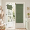 image:imageNICETOWN 100 Blackout Taupe Plaid Magnetic Roman Shade W24 x L64 1 Panel  No Drill Cordless Roman Shade with Tieback for French Doors Privacy amp Thermal Shade for Living Room Patio GlassGrid Pattern  Olive Green  White