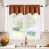 image:imageNICETOWN Blackout Kitchen Valances for Windo 18 Inch Length Rod Pocket  Black Floral Scalloped Decor for Living Room Bathroom Gold Foil Flower Shadow Printed Drapes W42 x L18 1 PanelBurnt Orange