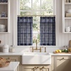 image:imageNICETOWN Pinch Pleated Blue Plaid Curtains 2 Panels W40 x L84 in Linen Blend Light Filtering Privacy Draperies with Grid Tartan Pattern Premium Curtains for Living Room Dining Room with HooksNavy Blue