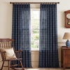 image:imageNICETOWN Pinch Pleated Blue Plaid Curtains 2 Panels W40 x L84 in Linen Blend Light Filtering Privacy Draperies with Grid Tartan Pattern Premium Curtains for Living Room Dining Room with HooksDark Blue