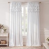 image:imageNICETOWN White Ruffle Shabby Chic Curtains 84 inch Long Rod Pocket Privacy with Some Soft Light Filtering French Country Flowy Drapes for Living RoomFarmhouseBedroom 2 Panels104 WideWhite 1