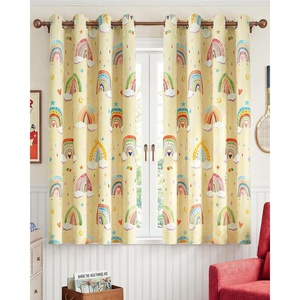 image:imageNICETOWN 100 Blackout Ombre Rainbow Curtains for Kids 52 x 84 2 Panels  Thermal Insulated Grommet Drapes 84 Inches Long Nursery Window Treatments for Girls amp Boys Bedroom Purple amp Blue amp PinkPaler Yellow