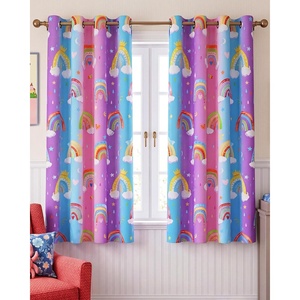 image:imageNICETOWN 100 Blackout Ombre Rainbow Curtains for Kids 52 x 84 2 Panels  Thermal Insulated Grommet Drapes 84 Inches Long Nursery Window Treatments for Girls amp Boys Bedroom Purple amp Blue amp PinkPurple  Blue  Pink