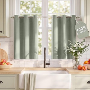 image:imageNICETOWN 100 Blackout Sage Green Curtains for Bedroom 63 Inches Long Grommet Room Darkening Boho Window Treatments Thermal Drapes for FarmhouseOffice W40 x L63 2 PanelsSage Green