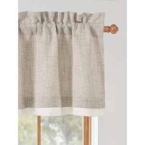 image:imageNICETOWN Sage Green 2 Layers Linen Valance 52 W x 18 L 1 Panel  Rod Pocket DoubleLayered Farmhouse Kitchen Curtain Valance Semi Sheer Rustic Home Decor For Bathroom Small WindowOatmeal