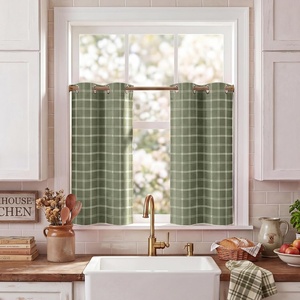 image:imageNICETOWN Taupe 100 Blackout Plaid Cabin Buffalo Gingham Curtain 52W x 84L  Living Room Checkered Patterned Thermal Insulated Grommet Room Darkening Curtains amp Rustic Drapes for Farmhouse 2 PanelsPlaid  Olive Green  White