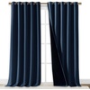 image:imageNICETOWN 100 Blackout Blinds Laundry Room Decor Window Treatment Curtains Thermal Insulated Energy Smart Drapes and Draperies for Villa Hall and Studio Navy Blue Set of 2 70 inches x 95 inches