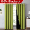 image:imageNICETOWN 100 Blackout Curtains 84 inches Long Fresh Green 52 inches Wide Pair of Energy Smart amp Noise Blocking Out Drapes for Baby Room Window Thermal Insulated Guest Room Lined Window Dressing