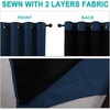image:imageNICETOWN 100 Blackout Short Curtains with Black Liners 2 Panels 37W by 63L Moroccan Blue Solid Thermal Insulated Full Blackout 2Layer Lined Drapes Energy Efficiency Window Drapes for Bedroom