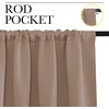 image:imageNICETOWN Bedroom Blackout Panels  Window Treatment Thermal Insulated Solid Rod Pocket Blackout CurtainsDrapes for Kitchen Decoration Cappuccino Set of 2 52 by 63 inches