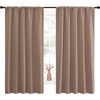 image:imageNICETOWN Bedroom Blackout Panels  Window Treatment Thermal Insulated Solid Rod Pocket Blackout CurtainsDrapes for Kitchen Decoration Cappuccino Set of 2 52 by 63 inches
