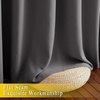 image:imageNICETOWN Blackout 102 inch Curtains for Sliding Glass Door Grommet Thermal Insulated Room Darkening Window Treatment Sound Reducing Drapes for Room Divider Gray W80 x L102 1 Panel