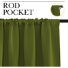 image:imageNICETOWN Blackout Curtains for Living Curtains Olive 2 Panels 29 by 30 Room Darkening Window Curtain Panels EasyCare Solid Thermal Insulated DraperiesDrapes for Daughter Room