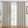 image:imageNICETOWN Blackout Natural Curtain for Living Room  Grommet Thermal Insulated Solid Room Darkening Thermal Curtain Drape Sound Reducing for BedroomLiving Room 1 Panel W66 x L84