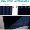 image:imageNICETOWN Blackout Room Warming Curtains 80 inches Long Full Light Blocking Drapes with Black Liner for Nursery Thermal Insulated Draperies for Hall Villa Navy Blue 2 Pieces 42 Wide Each Panel