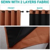 image:imageNICETOWN Burnt Orange Blackout Curtains 90 inches Long Full Light Blocking Drapes with Black Liner for Nursery Thermal Insulated Draperies for Hall Villa 2 Pieces 46 Wide Each Panel