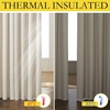 image:imageNICETOWN Farmhouse Style 100 Blackout Natural Linen Warm Curtains 90 inches Length for Winter 2 Panels 52 W Cold Reducing Window Draperies with Thermal Insulated Liners for Dining Room