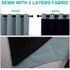 image:imageNICETOWN Full Shade Curtain Panels 37 Wide x 80 Long Greyish Blue Pair of Thermal Insulated amp Energy Efficiency Blackout Drapes for Living Room Lined Silky Performance Window Dressing
