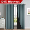 image:imageNICETOWN Full Shade Curtain Panels 37 Wide x 80 Long Greyish Blue Pair of Thermal Insulated amp Energy Efficiency Blackout Drapes for Living Room Lined Silky Performance Window Dressing