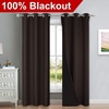 image:imageNICETOWN Full Shade Curtain Panels 37 Wide x 80 Long Toffee Brown Pair of Thermal Insulated amp Energy Efficiency Blackout Drapes for Living Room Lined Silky Performance Window Dressing
