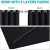 image:imageNICETOWN HighEnd Thermal Kitchen Curtains Black 37 Wide Per Panel Set of 2 Panels Full Blackout Curtains 70 Inches Long for Dining Room Soundproof Window Treatment Drapes for Hall Room