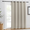 image:imageNICETOWN Blackout Natural Curtain for Living Room  Grommet Thermal Insulated Solid Room Darkening Thermal Curtain Drape Sound Reducing for BedroomLiving Room 1 Panel W66 x L84
